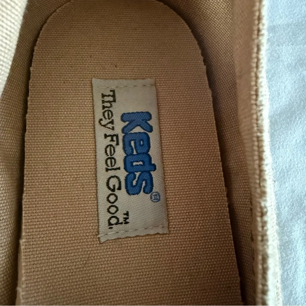 Keds Beige Canvas Espadrilles Celestial Sun and Moon Embroidery Slip On Size 10 - Picture 6 of 10
